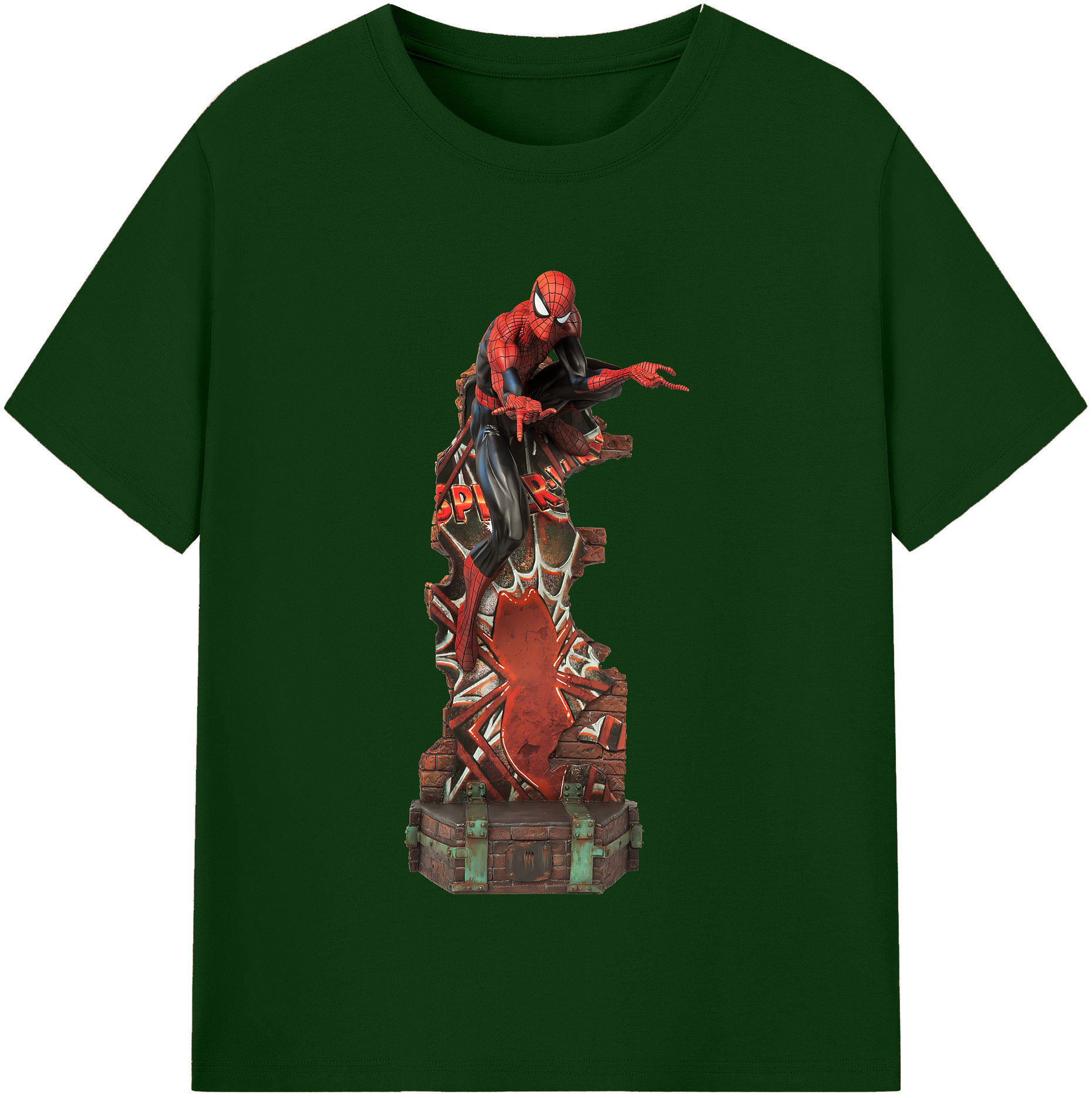（画像用） Spider Man スパイダーマン 綿100％半袖Tシャツ（フロントプリント）